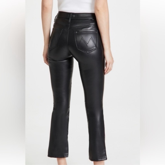 Mother The Insider Ankle Black Faux Leather Wax On Wax Off Pants - Picture 4 of 11